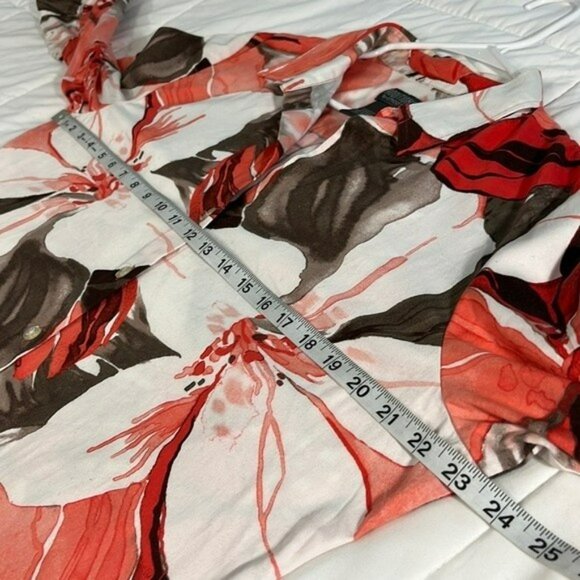 Chico's Blouse, 3/4 Sleeve Floral Button Up, Large - Picture 5 of 11